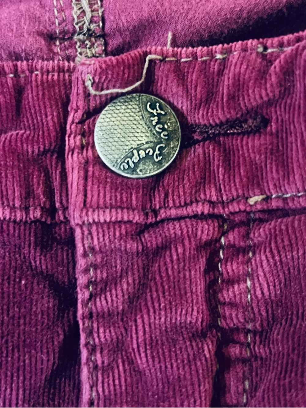 Free People Wine Corduroy Flare Pants - Picture 3 of 4